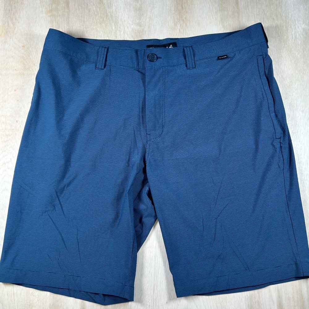 TravisMathew Mens Blue Micro Stripe Golf Shorts Size 36 Stretch Performance